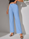 CHALODIA Women Regular Fit Grey Cotton Blend Trousers