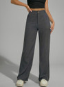 CHALODIA Women Regular Fit Grey Cotton Blend Trousers