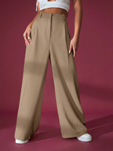 chalodia women regular fit grey cotton blend trousers