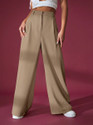CHALODIA Women Regular Fit Grey Cotton Blend Trousers