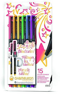 chameleon fineliner pens 6 pack primary colours fineliner pen