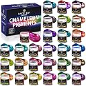 Chameleon Mica Powder, 28 Jars of Color Shift Mica Powder Set - Color Shifting Mica for Epoxy Resin, Tumbler - Chrome Pigment for Nails, Painting, Slime - Chameleon Pigment - Holographic Mica Powder
