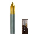 Chamfer End Mill, 60° V Groove, 1/2" Shank, AlTiBN Coated- Perfect Mill Bits for Wood, Alloy Steels, Hardened Steels, Metals - Ideal for DIYers & Pros, CNC Carving Bits etc. (1PC, 1/2"- 60°)
