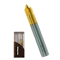 Chamfer End Mill, 90° V Groove, 3/8" Shank, AlTiBN Coated- Perfect Mill Bits for Wood, Alloy Steels, Hardened Steels, Metals - Ideal for DIYers & Pros, CNC Carving Bits etc. (1PC, 3/8"- 90°)