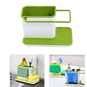 CHAMPA3 in 1 Plastic Sink Caddy Organizer Kitchen Soap/Sponge/Cloth and Brush Holder Accessories (Clear)