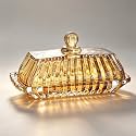 Champagne Glass Butter Dish with Lid for Countertop