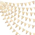 Champagne Gold Party Decoration Metallic Fabric Triangle Pennant Banner Flag Bunting Garland for Birthday Engagement Bridal Shower Wedding Anniversary Graduation Bachelorette Party Decoration Supplies