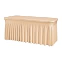 Champagne Rectangle Tablecloth 6FT with Skirt - Wrinkle-Free Spandex Fitted Elastic Cover for 6ft Table,Stretchable Table Cloth for Wedding Banquet Birthday Party Buffet Dining