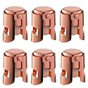 Champagne Stoppers with Stainless Steel Champagne Saver with Food Grade Silicone Leak proof Keep Fresh Suitable for Champagne, Cava, Prosecco and Sparkling(RoseGold, 6 Pack)