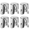 Champagne Stoppers with Stainless Steel Champagne Saver with Food Grade Silicone Leak proof Keep Fresh Suitable for Champagne, Cava, Prosecco and Sparkling(Silver, 6 Pack)