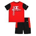 Champion Boys 2 Piece Short Sleeve Shirt and Mesh Shorts Sets