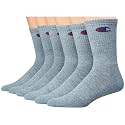 Champion Men's Cushioned Crew Socks 5-Pack - Moisture-Wicking Athletic Crew Socks with Arch Support (Sizes 6-12)