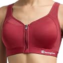 Champion Women's Sports Bra, Motion Control Front-Zip, High-Impact Maximum Support, Breathable, Moisture-Wicking