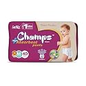 Champs Soft &amp; Dry Pant Style Baby Diapers - Size M (32 Pants) | 7-12 Kg | Super Absorbent Core, 12-Hour Leak Protection | Soft, Breathable, Rash-Free Baby Diapers