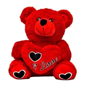 bunny soft toy 25cm red heart