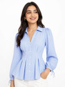 CHAMUNDA MALL Casual Balloon Sleeve Striped Women