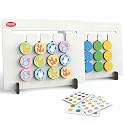 Chanak Wooden Sorting Puzzle Board, Circle Circus Color &amp; Animal Matching Brain Teaser Game, Educational Learning Toy with Sliding Circles, Flashcards, Perfect for Preschool Kids Age Above 3+