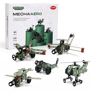 chanak 91 pcs stem educational toy aviation model vehicle building kit engineering and construction set with tools mechanical toy for kids model building kit assembly toys for 8 kids