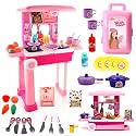 Chanak Kitchen Fresh Cook Set Bag for Kids, Pretend Play Cooking Toy with Mini Utensils &amp; Gas Stove, Cylinder, Frying pan, Serving Tray, Kitchen Role Play Toy Set for Kids Age 3+ (Green)