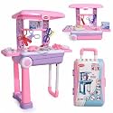 Chanak Premium Doctor Set Trolley for Kids, LED Light Instruments, Pretend Play Doctor Set Trolley for Kids Above 3 Years, Doctor Kit for Boys &amp; Girls, BIS Approved. (Pink Trolley)