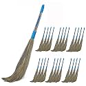 Chand Suraj Stella Natural Grass Broom Stick for Home Cleaning with Stainless Steel Handle (Pack of 25, Hard Floor)