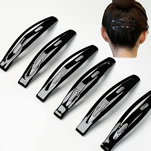 pack of 6 women hair clips metal oval tik tak hairpins hair clips barrettes for girls hair styling pins black