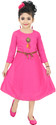 Chandrika Girls Below Knee Casual Dress (Pink, 3/4 Sleeve)