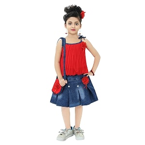 Chandrika Girls Casual Skirt and Top Set