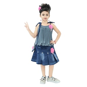 Chandrika Girls Casual Skirt and Top Set