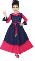 Chandrika Girls Maxi/Full Length Party Dress (Pink, Full Sleeve)