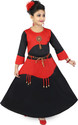 Chandrika Girls Maxi/Full Length Party Dress (Red, 3/4 Sleeve)