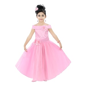 Chandrika Kids Floral Applique Festive Gown Dress