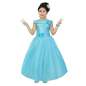 Chandrika Kids Floral Applique Festive Gown Dress
