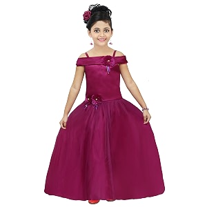 Chandrika Kids Floral Applique Festive Gown Dress