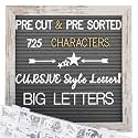 Changeable Felt Letter Board with Letters, Pre Cut & Sorted 725 Letters, First Day of School Board, Baby Announcement Sign, 10x10 Inch Message Board, Pregnancy Announcement Classroom Decor Sign Board