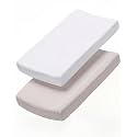 Changing Pad Cover - Pack of 2 Diaper Change Sheets - 32x16in, White/Grey