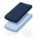 Changing Pad Cover - Pack of 2 Diaper Change Table Sheets - Navy Baby Blue