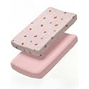 Changing Pad Cover - Pack of 2 Diaper Change Sheets - 32x16in, Strawberries