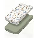 Changing Pad Cover - Pack of 2 Diaper Change Table Sheets - 32x16in, Safari