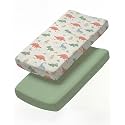 Changing Pad Cover - Pack of 2 Diaper Change Sheets - 32x16in, Dino Land