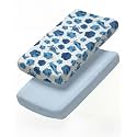 Changing Pad Cover - Pack of 2 Diaper Change Sheets - 32x16in, Plane Sky