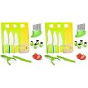 Chanking 13 Pieces Kids Safe Knife Set for Real Cooking Child-Friendly Plastic Chef Tools Montessori Kitchen Toys for Toddlers Birthday Gifts for Boys and Girls Ages 4+ (A) (Pack of 2)