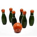 Channapatna Toys Wooden Bowling Game Set for Kids with 6 Pins (2 Years+) Indoor Games & Outdoor Fun Learning Toy for Kids