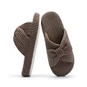 Chantomoo Slippers for Women Memory Foam House Bedroom Corduroy Bow Crossbands Slipper Shoes Comfy Trendy Gift Slippers