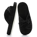 Chantomoo Slippers for Women Memory Foam House Bedroom Corduroy Bow Crossbands Slipper Shoes Comfy Trendy Gift Slippers