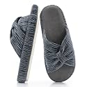 Chantomoo Slippers for Women Memory Foam House Bedroom Corduroy Bow Crossbands Slipper Shoes Comfy Trendy Gift Slippers
