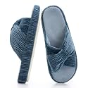 Chantomoo Slippers for Women Memory Foam House Bedroom Corduroy Bow Crossbands Slipper Shoes Comfy Trendy Gift Slippers