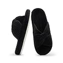 Chantomoo Slippers for Women Memory Foam House Bedroom Corduroy Bow Crossbands Slipper Shoes Comfy Trendy Gift Slippers
