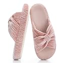Chantomoo Slippers for Women Memory Foam House Bedroom Corduroy Bow Crossbands Slipper Shoes Comfy Trendy Gift Slippers