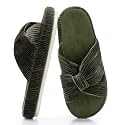 Chantomoo Slippers for Women Memory Foam House Bedroom Corduroy Bow Crossbands Slipper Shoes Comfy Trendy Gift Slippers